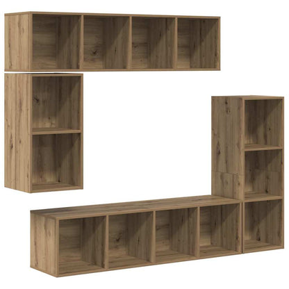 TV Cabinet Set 4 pcs Artisan Oak Engineered Wood
