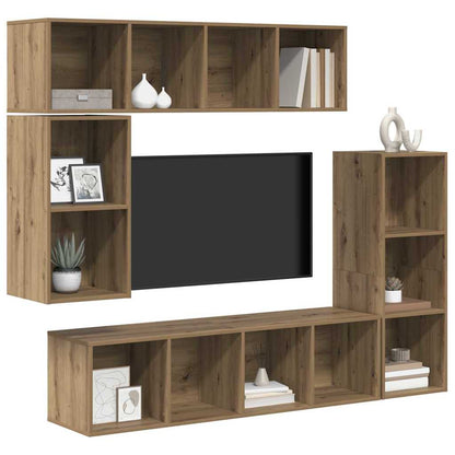 TV Cabinet Set 4 pcs Artisan Oak Engineered Wood