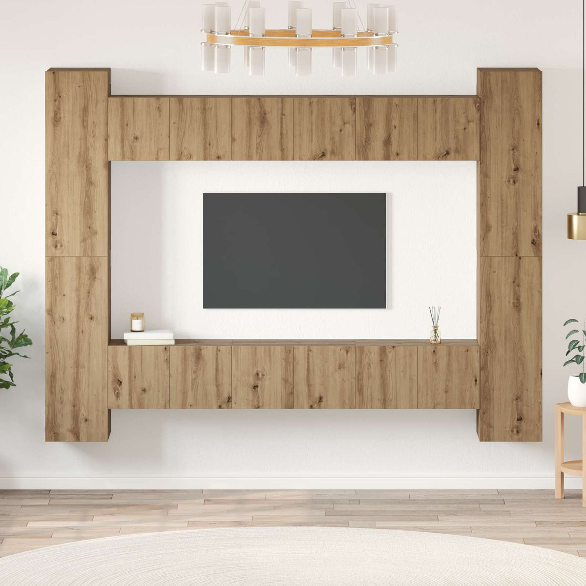 TV Cabinet Set 10 pcs Artisan Oak Engineered Wood