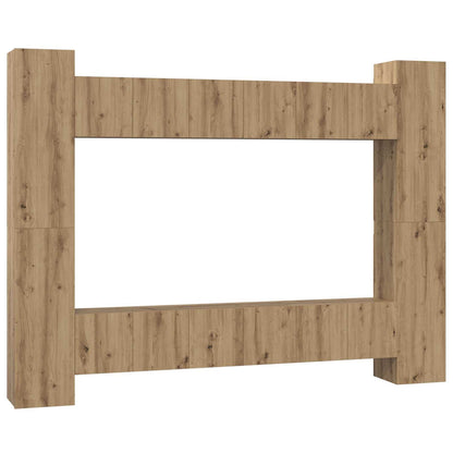 TV Cabinet Set 10 pcs Artisan Oak Engineered Wood