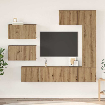 TV Cabinet Set 6 pcs Artisan Oak Engineered Wood
