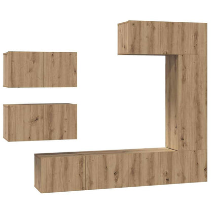 TV Cabinet Set 6 pcs Artisan Oak Engineered Wood