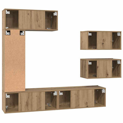 TV Cabinet Set 6 pcs Artisan Oak Engineered Wood