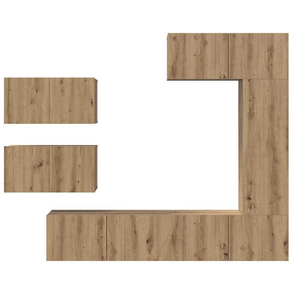 TV Cabinet Set 6 pcs Artisan Oak Engineered Wood
