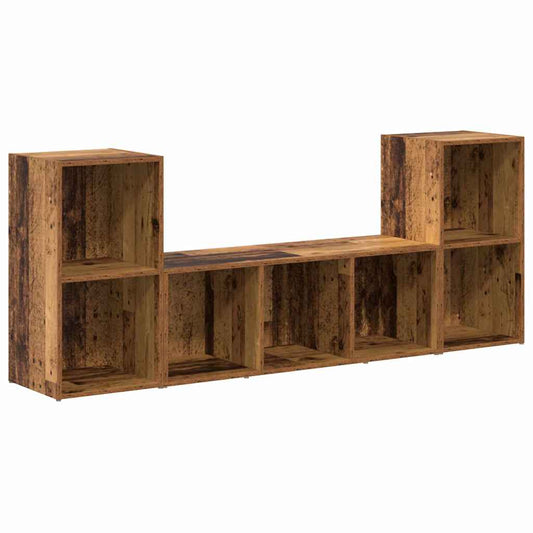 TV Cabinet Set 3 pcs Brown Engineered Wood