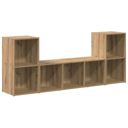 TV Cabinet Set 3 pcs Brown Engineered Wood