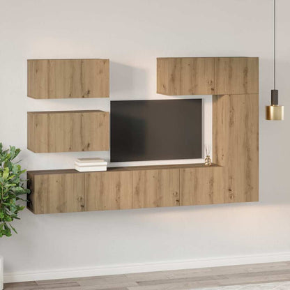 TV Cabinet Set 6 pcs Artisan Oak Engineered Wood