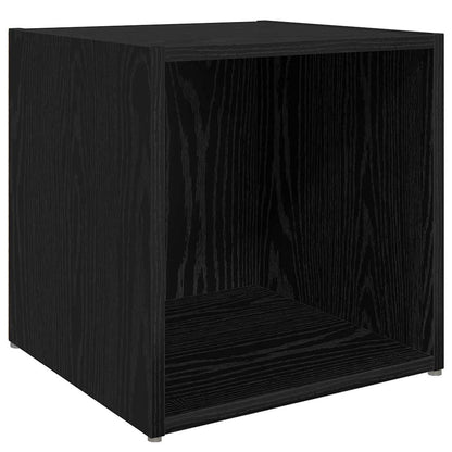 TV Cabinet Set Wall-mounted 8 pcs Black Oak Engineered Wood