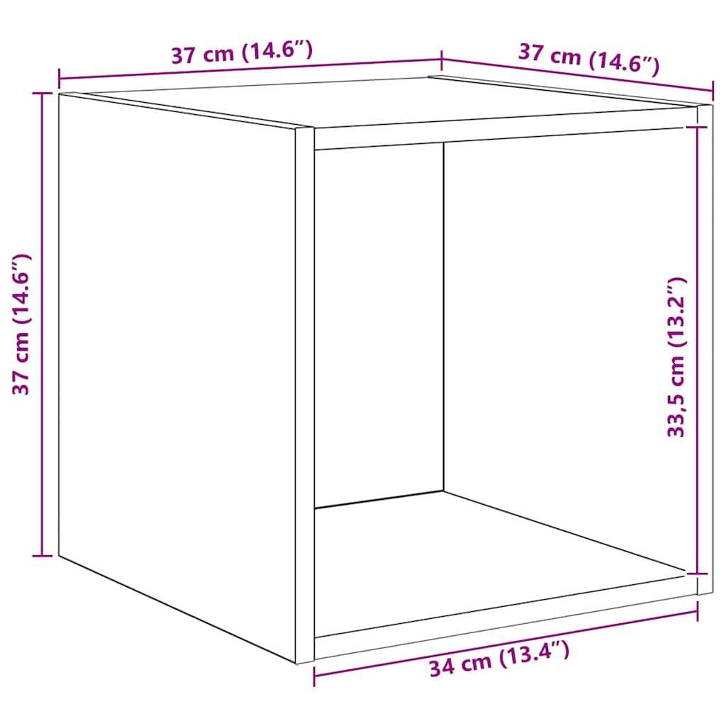 TV Cabinet Set Wall-mounted 4 pcs Black Oak Engineered Wood