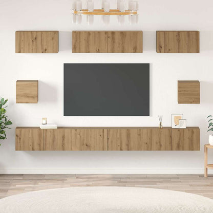 TV Cabinet Set 8 pcs Artisan Oak Engineered Wood