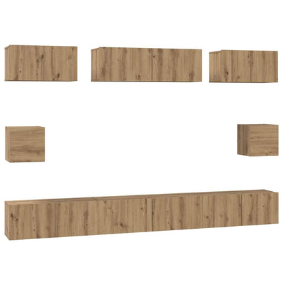 TV Cabinet Set 8 pcs Artisan Oak Engineered Wood