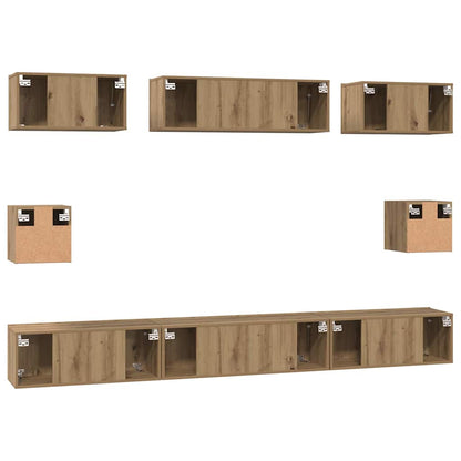 TV Cabinet Set 8 pcs Artisan Oak Engineered Wood