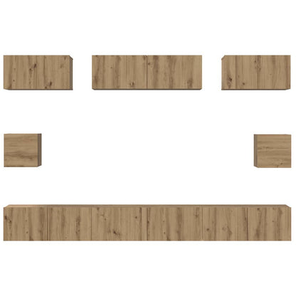 TV Cabinet Set 8 pcs Artisan Oak Engineered Wood