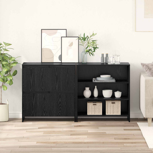 Sideboard 2 pcs Black Oak 70 x 41 x 75 cm Engineered Wood