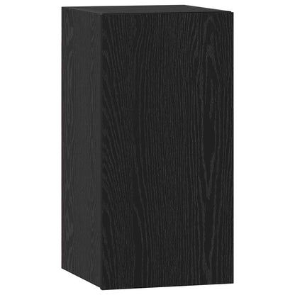 TV Cabinet Set Wall-mounted Black Oak Engineered Wood