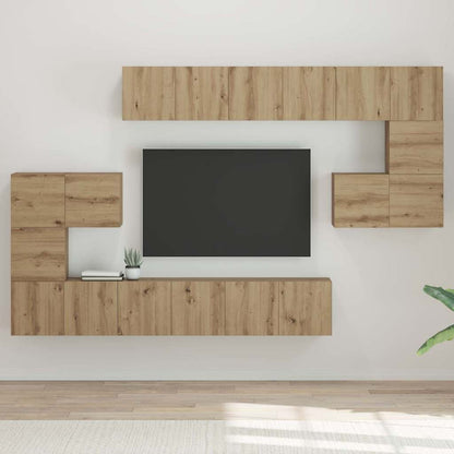 TV Cabinet Set 10 pcs Artisan Oak Engineered Wood