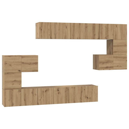 TV Cabinet Set 10 pcs Artisan Oak Engineered Wood