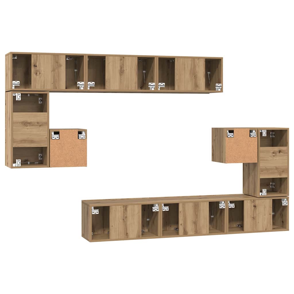 TV Cabinet Set 10 pcs Artisan Oak Engineered Wood