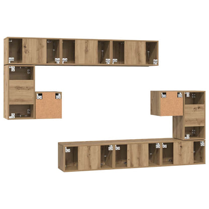 TV Cabinet Set 10 pcs Artisan Oak Engineered Wood