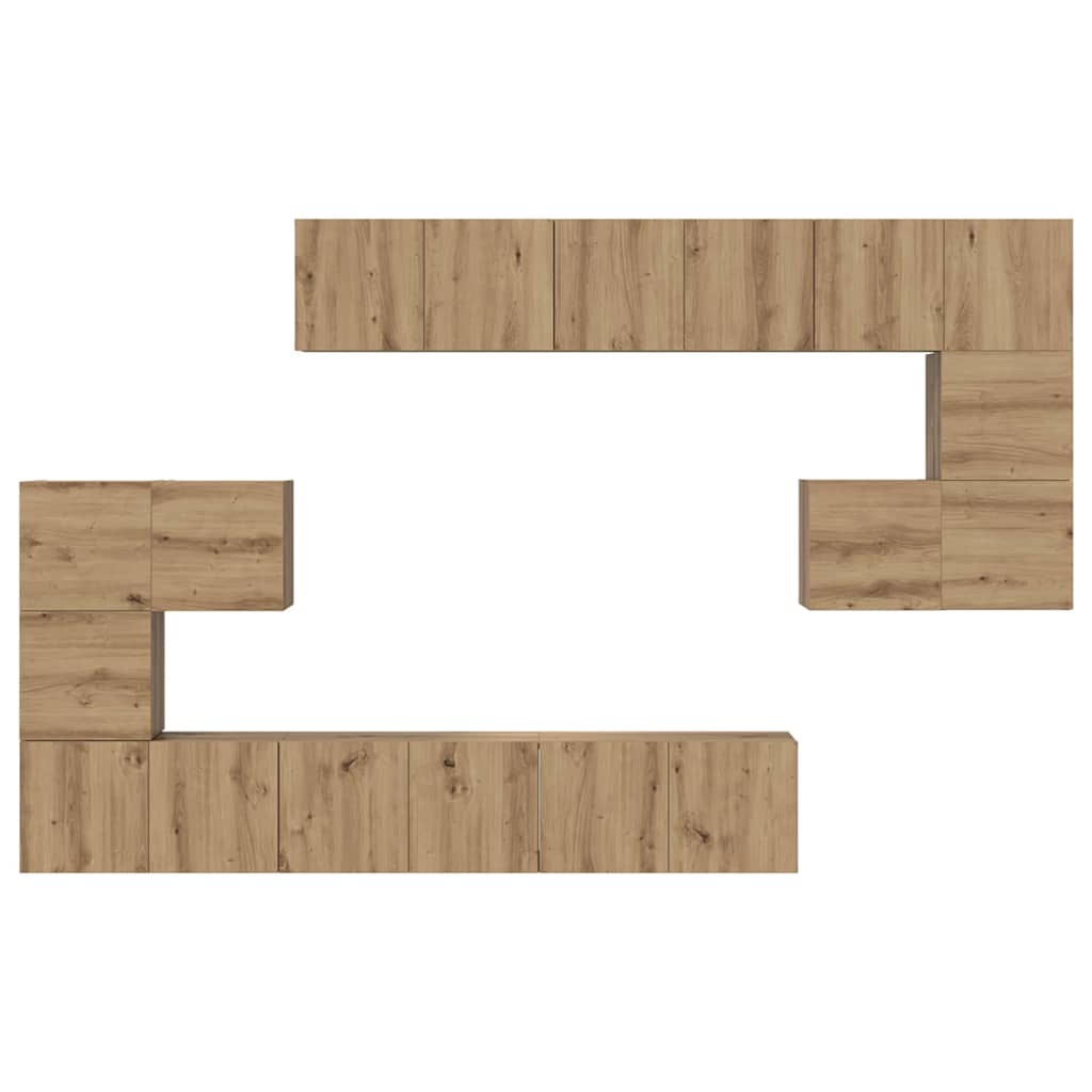 TV Cabinet Set 10 pcs Artisan Oak Engineered Wood