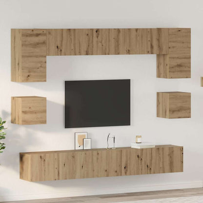 TV Cabinet Set 8 pcs Artisan Oak Engineered Wood