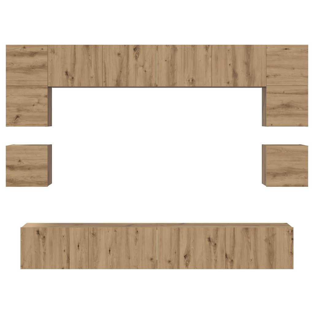 TV Cabinet Set 8 pcs Artisan Oak Engineered Wood