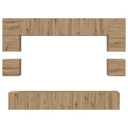 TV Cabinet Set 8 pcs Artisan Oak Engineered Wood