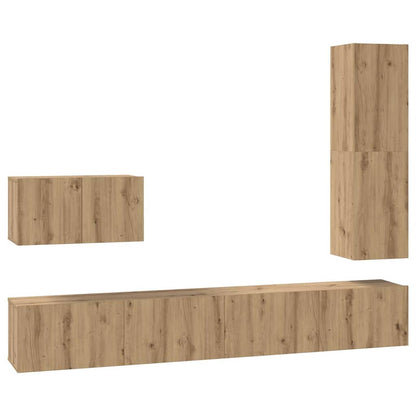 TV Cabinet Set 4 pcs Artisan Oak Engineered Wood