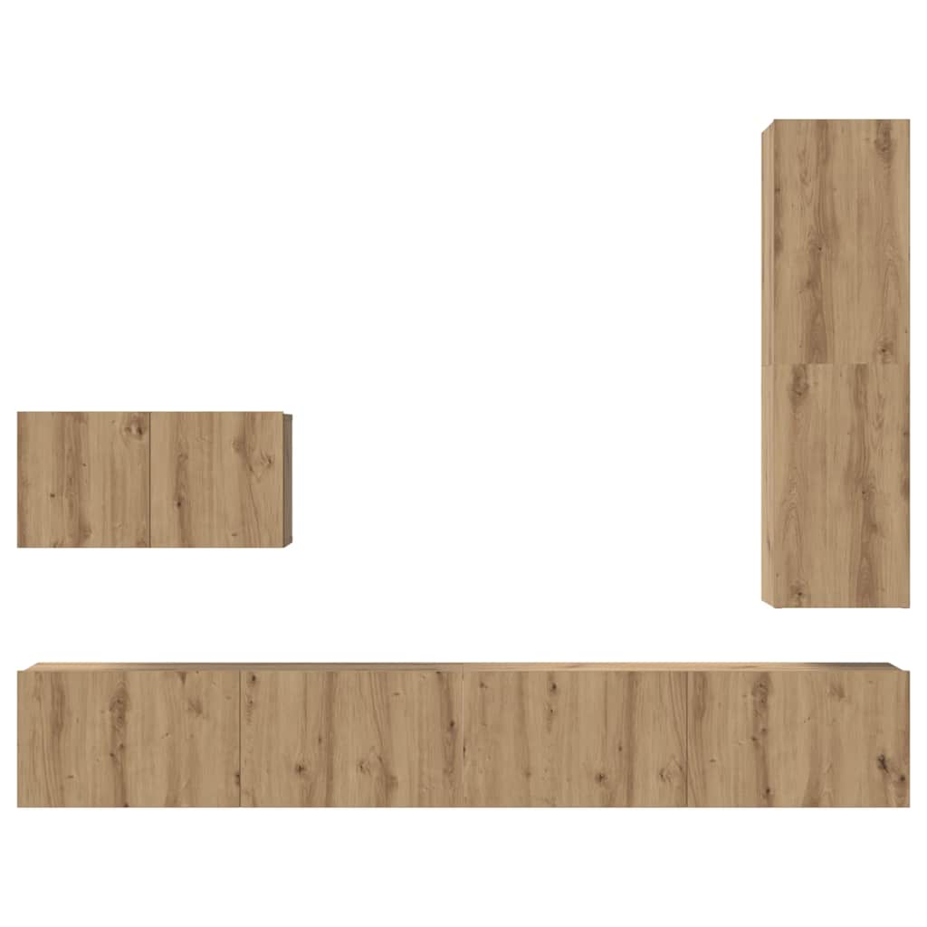 TV Cabinet Set 4 pcs Artisan Oak Engineered Wood