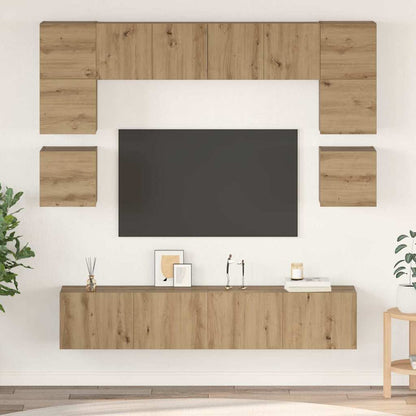 TV Cabinet Set 8 pcs Artisan Oak Engineered Wood