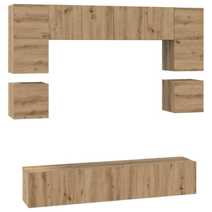 TV Cabinet Set 8 pcs Artisan Oak Engineered Wood