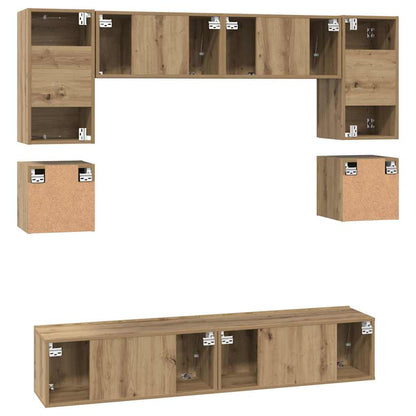 TV Cabinet Set 8 pcs Artisan Oak Engineered Wood