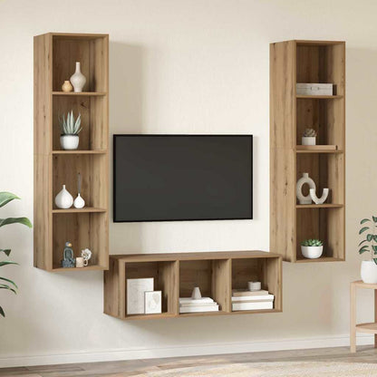 TV Cabinet Set 3 pcs Artisan Oak Engineered Wood