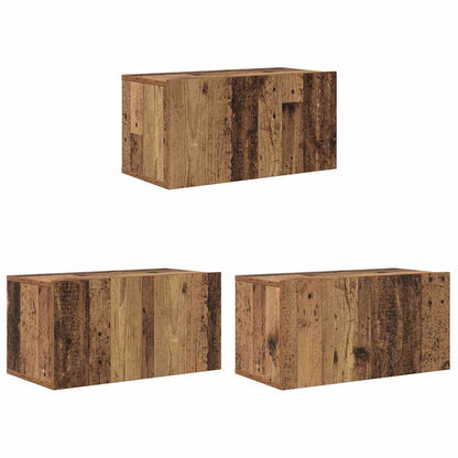 TV Cabinet Set Wall-mounted Old Wood Engineered Wood