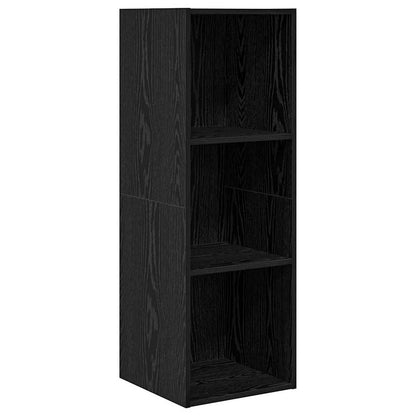 TV Cabinet Set Wall-mounted 2 pcs Black Oak Engineered Wood