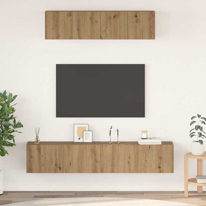 TV Cabinet Set 4 pcs Artisan Oak Engineered Wood