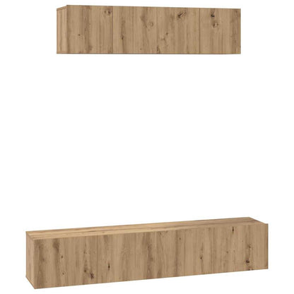 TV Cabinet Set 4 pcs Artisan Oak Engineered Wood
