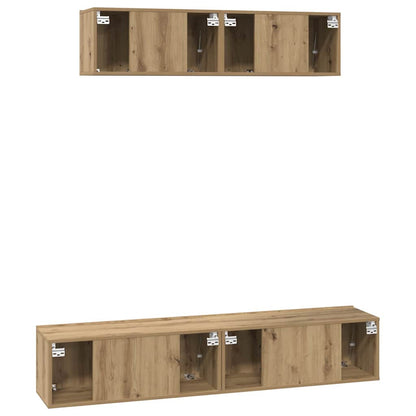 TV Cabinet Set 4 pcs Artisan Oak Engineered Wood