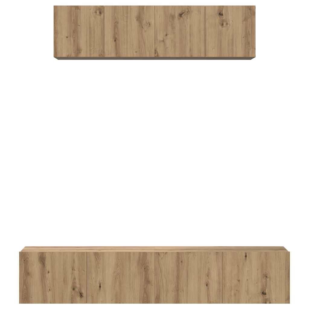 TV Cabinet Set 4 pcs Artisan Oak Engineered Wood