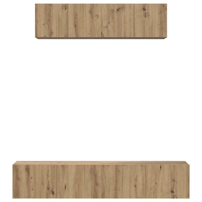 TV Cabinet Set 4 pcs Artisan Oak Engineered Wood