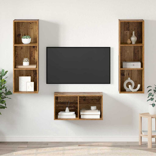 TV Cabinet Set Old Wood Engineered Wood