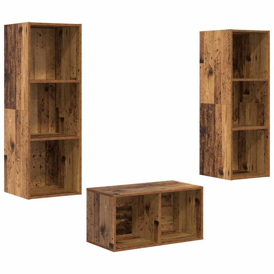 TV Cabinet Set Old Wood Engineered Wood