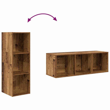 TV Cabinet Set Old Wood 37 x 37 x 107 cm Engineered Wood