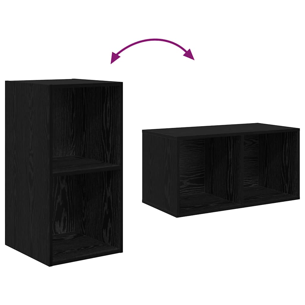 TV Cabinet Set Black Oak 37 x 37 x 107 cm Engineered Wood