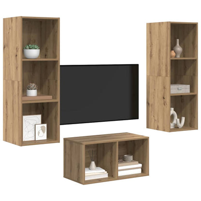 TV Cabinet Set Artisan Oak Engineered Wood