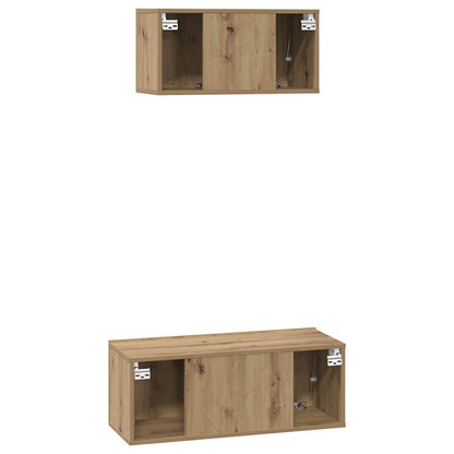 TV Cabinet Set 2 pcs Artisan Oak Engineered Wood