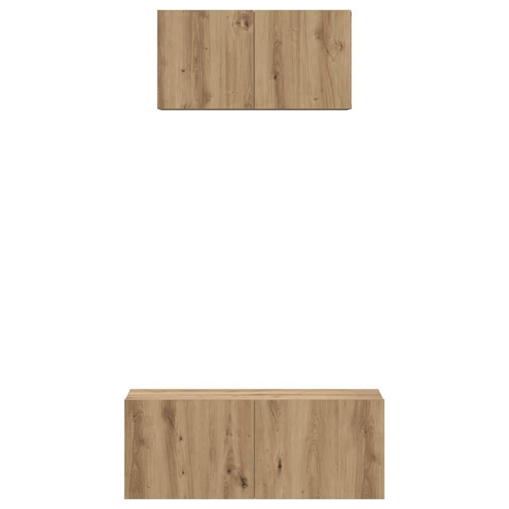 TV Cabinet Set 2 pcs Artisan Oak Engineered Wood