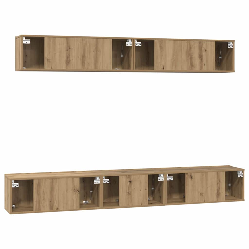 TV Cabinet Set 5 pcs Artisan Oak Engineered Wood