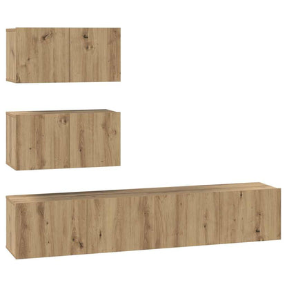 TV Cabinet Set 4 pcs Artisan Oak Engineered Wood