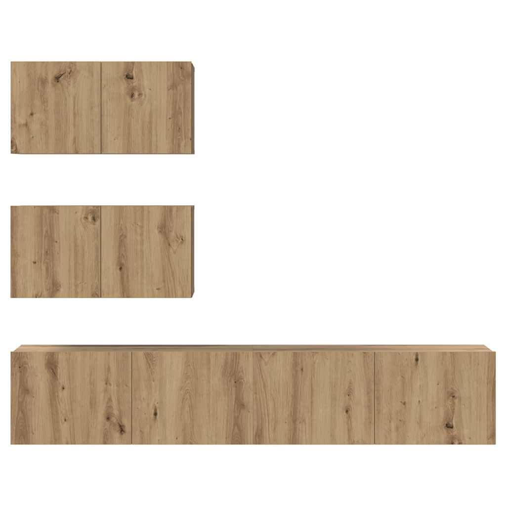 TV Cabinet Set 4 pcs Artisan Oak Engineered Wood